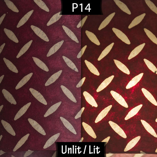 Square Lamp Shade - P14 - Batik Tread Plate Cranberry, 20cm(w) x 30cm(h) x 20cm(d)