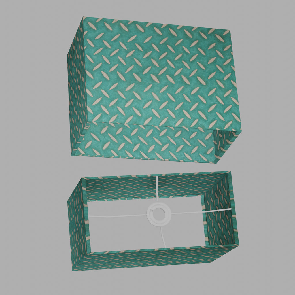 Rectangle Lamp Shade - P15 - Batik Tread Plate Mint Green, 40cm(w) x 30cm(h) x 20cm(d)