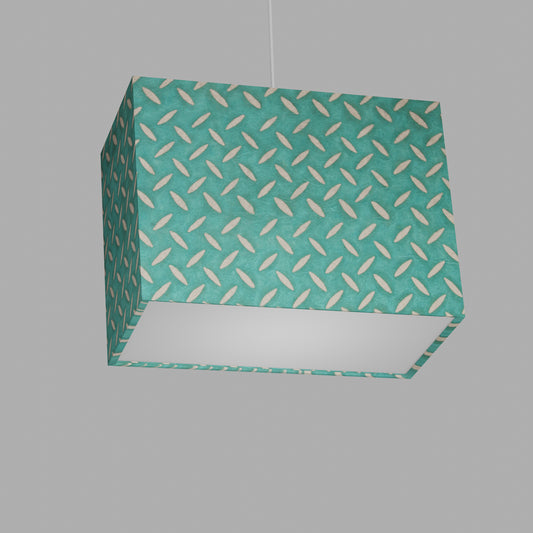 Rectangle Lamp Shade - P15 - Batik Tread Plate Mint Green, 40cm(w) x 30cm(h) x 20cm(d)