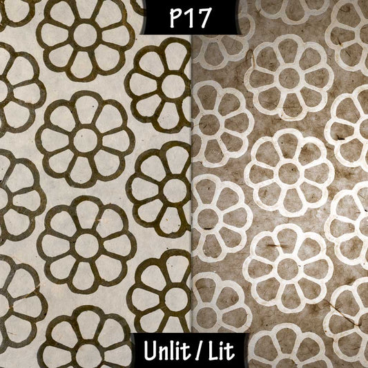 3 Panel Floor Lamp - P17 - Batik Big Flower on Natural, 20cm(d) x 1.4m(h)