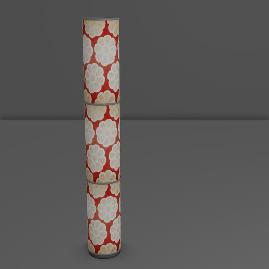3 Panel Floor Lamp - P18 - Batik Big Flower on Red, 20cm(d) x 1.4m(h)