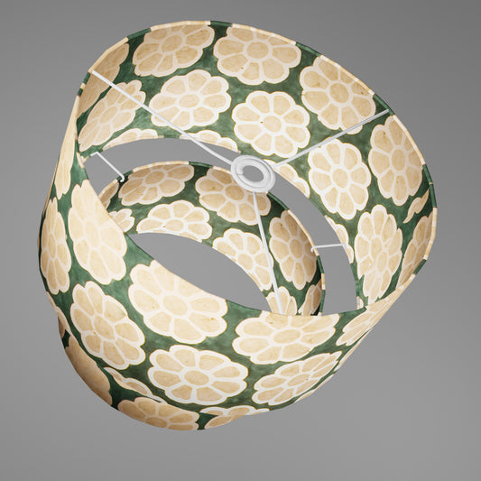 2 Tier Lamp Shade - P19 - Batik Big Flower on Rainforest, 40cm x 20cm & 30cm x 15cm