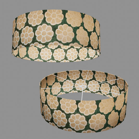 Drum Lamp Shade - P19 - Batik Big Flower on Rainforest, 60cm(d) x 20cm(h)