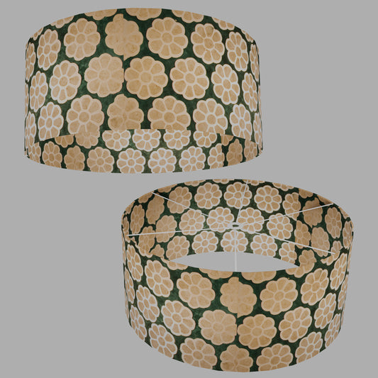 Drum Lamp Shade - P19 - Batik Big Flower on Rainforest, 70cm(d) x 30cm(h)