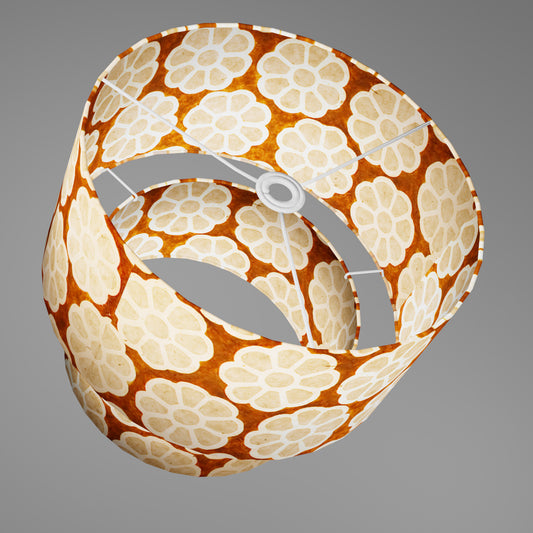 2 Tier Lamp Shade - P20 - Batik Big Flower on Brown, 40cm x 20cm & 30cm x 15cm