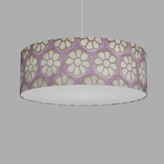 Drum Lamp Shade - P21 - Batik Big Flower on Lilac, 60cm(d) x 20cm(h)