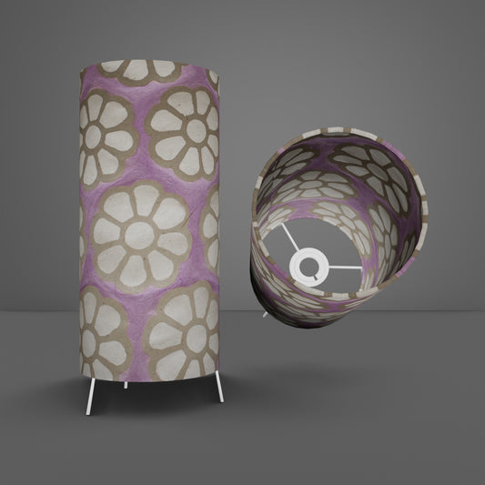 Free Standing Table Lamp Small - P21 ~ Batik Big Flower on Lilac