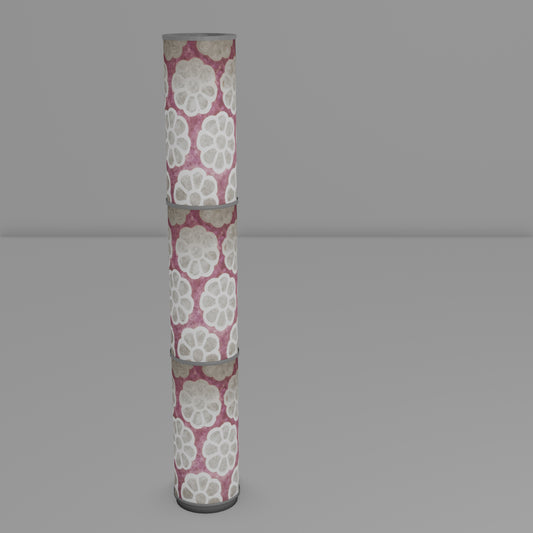 3 Panel Floor Lamp - P21 - Batik Big Flower on Lilac, 20cm(d) x 1.4m(h)