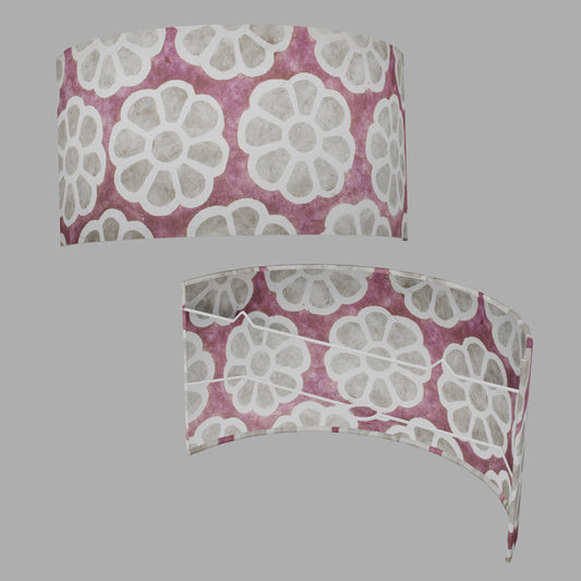 Wall Light - P21 - Batik Big Flower on Lilac, 36cm(wide) x 20cm(h)