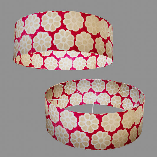 Drum Lamp Shade - P22 - Batik Big Flower on Hot Pink, 60cm(d) x 20cm(h)