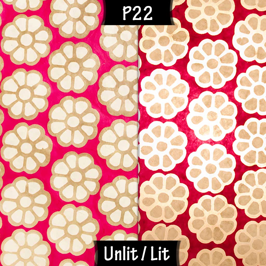 Free Standing Table Lamp Small - P22 ~ Batik Big Flower on Hot Pink