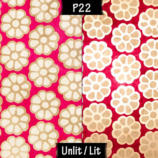 Rectangle Lamp Shade - P22 - Batik Big Flower on Hot Pink, 30cm(w) x 30cm(h) x 15cm(d) - Imbue Lighting