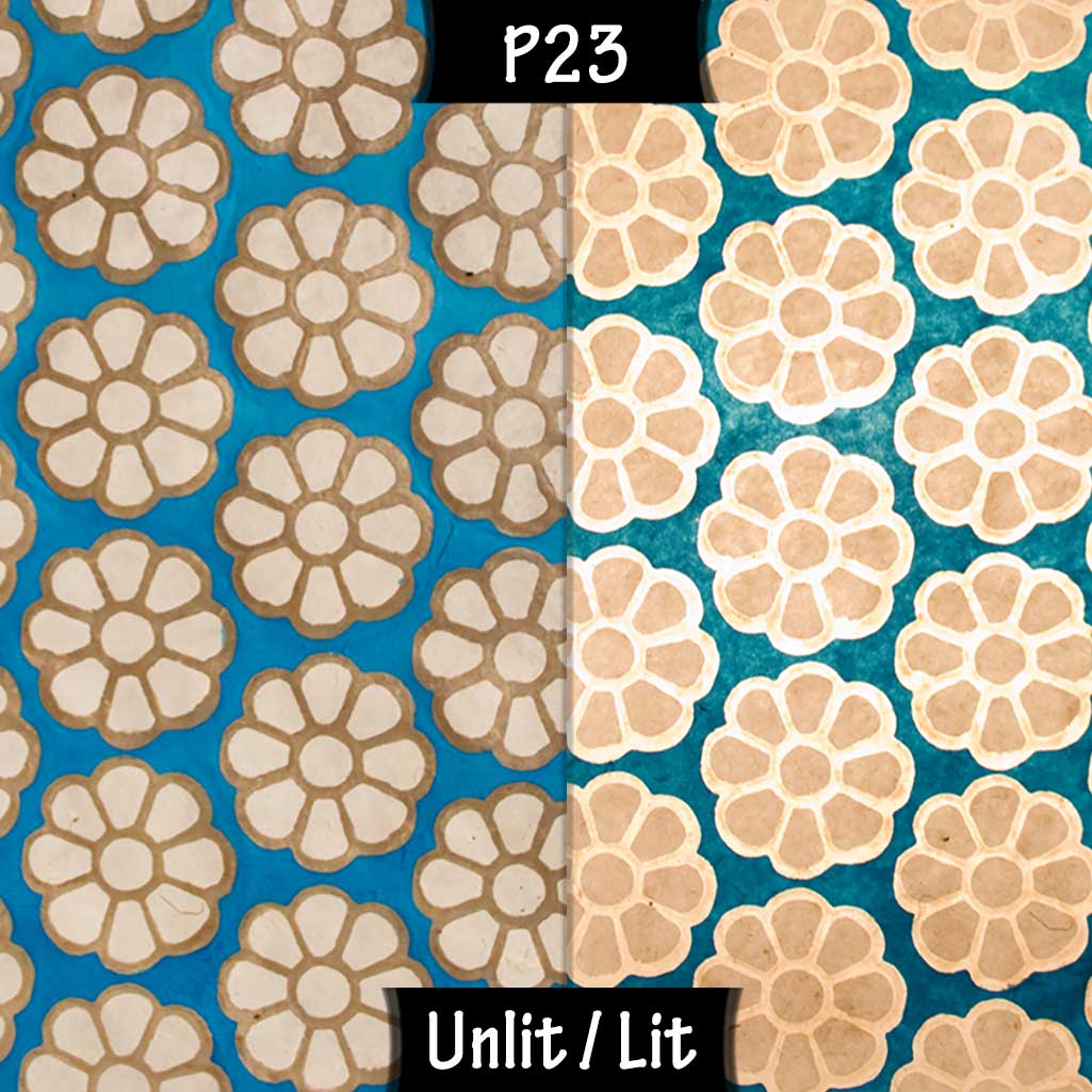 Wall Light - P23 - Batik Big Flower on Teal, 36cm(wide) x 20cm(h) - Imbue Lighting
