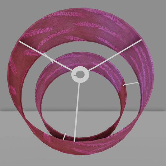 2 Tier Lamp Shade - P25 - Resistance Dyed Pink Fern, 40cm x 20cm & 30cm x 15cm