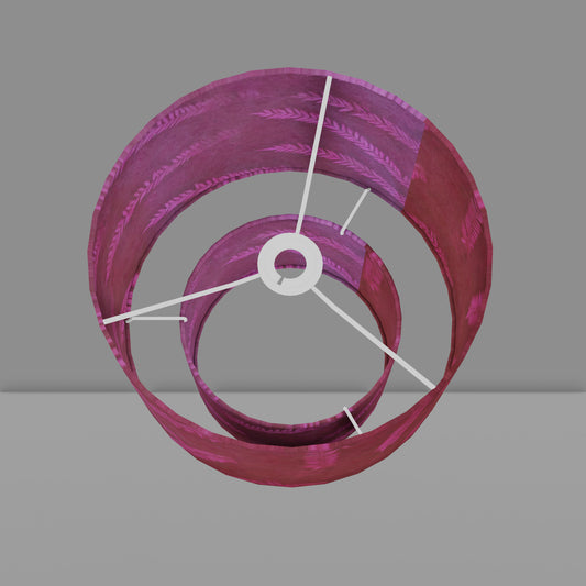 2 Tier Lamp Shade - P25 - Resistance Dyed Pink Fern, 30cm x 20cm & 20cm x 15cm