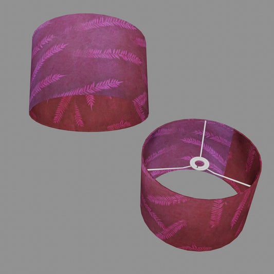 Drum Lamp Shade - P25 - Resistance Dyed Pink Fern, 30cm(d) x 20cm(h)