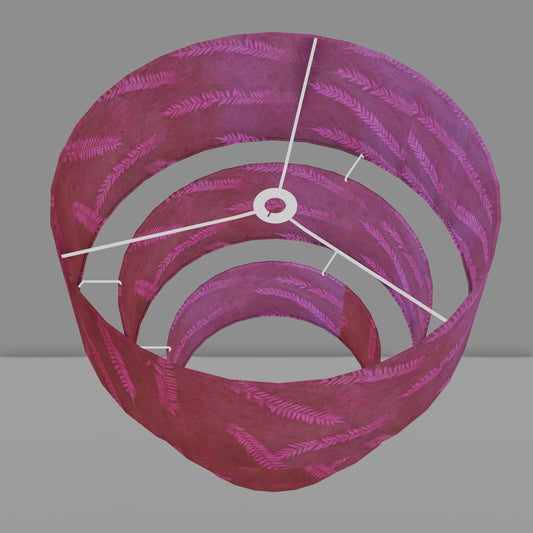 3 Tier Lamp Shade - P25 - Resistance Dyed Pink Fern, 50cm x 20cm, 40cm x 17.5cm & 30cm x 15cm