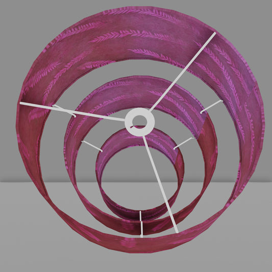 3 Tier Lamp Shade - P25 - Resistance Dyed Pink Fern, 40cm x 20cm, 30cm x 17.5cm & 20cm x 15cm