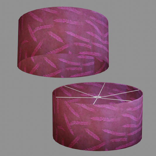 Drum Lamp Shade - P25 - Resistance Dyed Pink Fern, 60cm(d) x 30cm(h)