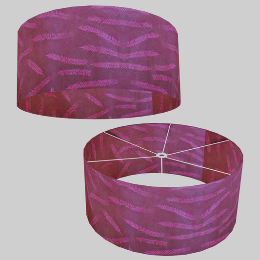 Drum Lamp Shade - P25 - Resistance Dyed Pink Fern, 70cm(d) x 30cm(h)