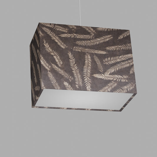 Rectangle Lamp Shade - P26 - Resistance Dyed Brown Fern, 40cm(w) x 30cm(h) x 20cm(d)