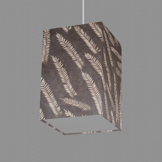 Square Lamp Shade - P26 - Resistance Dyed Brown Fern, 20cm(w) x 30cm(h) x 20cm(d)
