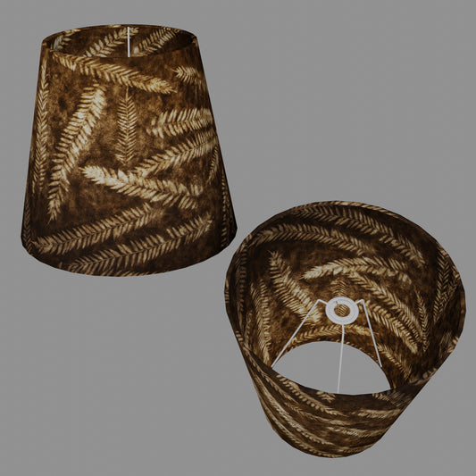 Conical Lamp Shade P26 - Resistance Dyed Brown Fern, 23cm(top) x 35cm(bottom) x 31cm(height)