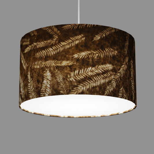 Drum Lamp Shade - P26 - Resistance Dyed Brown Fern, 35cm(d) x 20cm(h)
