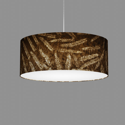 Drum Lamp Shade - P26 - Resistance Dyed Brown Fern, 50cm(d) x 20cm(h)