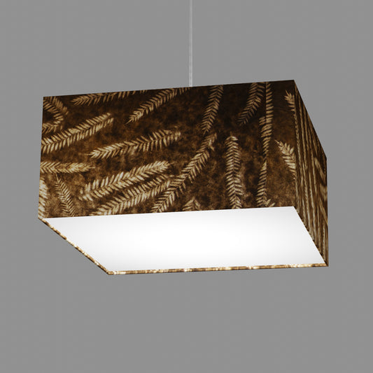 Square Lamp Shade - P26 - Resistance Dyed Brown Fern, 40cm(w) x 20cm(h) x 40cm(d)