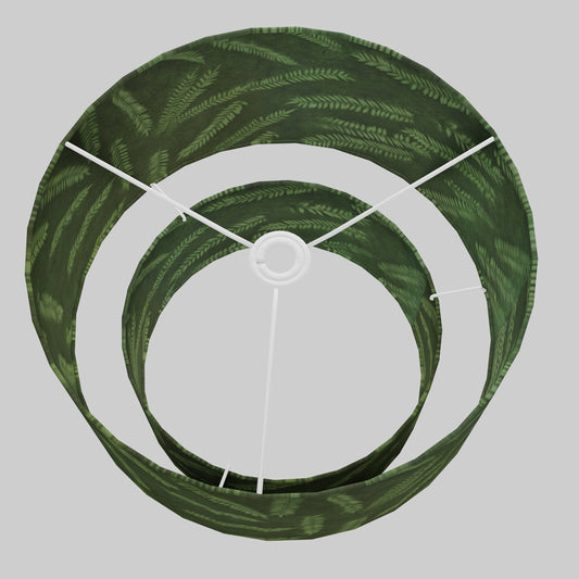 2 Tier Lamp Shade - P27 - Resistance Dyed Green Fern, 40cm x 20cm & 30cm x 15cm