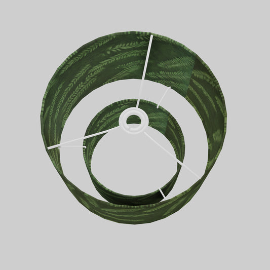2 Tier Lamp Shade - P27 - Resistance Dyed Green Fern, 30cm x 20cm & 20cm x 15cm