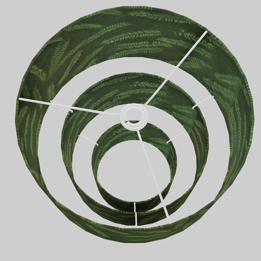 3 Tier Lamp Shade - P27 - Resistance Dyed Green Fern, 40cm x 20cm, 30cm x 17.5cm & 20cm x 15cm