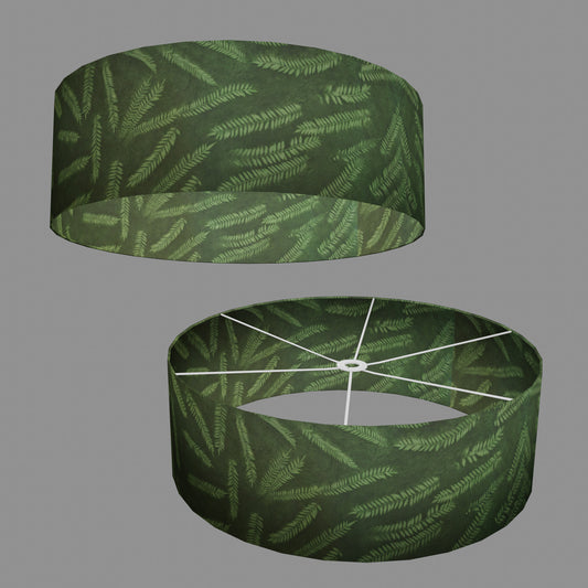 Drum Lamp Shade - P27 - Resistance Dyed Green Fern, 60cm(d) x 20cm(h)