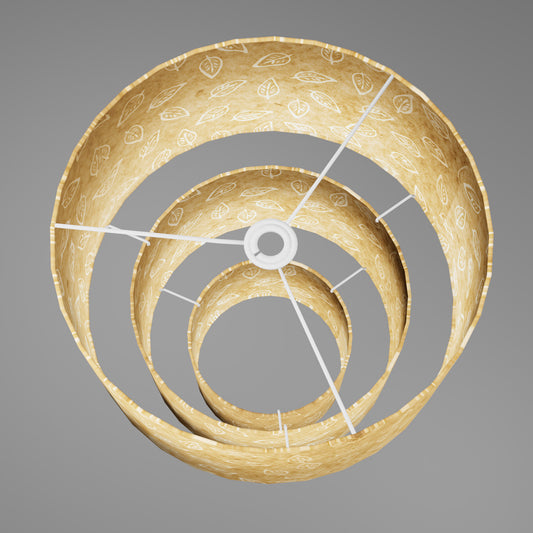 3 Tier Lamp Shade - P28 - Batik Leaf on Natural, 40cm x 20cm, 30cm x 17.5cm & 20cm x 15cm