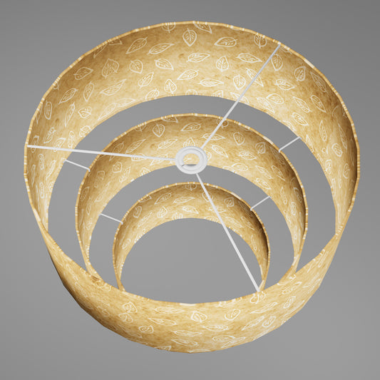 3 Tier Lamp Shade - P28 - Batik Leaf on Natural, 50cm x 20cm, 40cm x 17.5cm & 30cm x 15cm