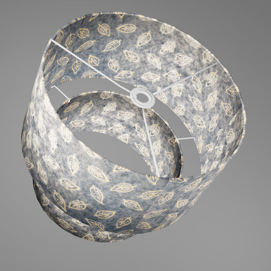 2 Tier Lamp Shade - P31 - Batik Leaf on Blue, 40cm x 20cm & 30cm x 15cm