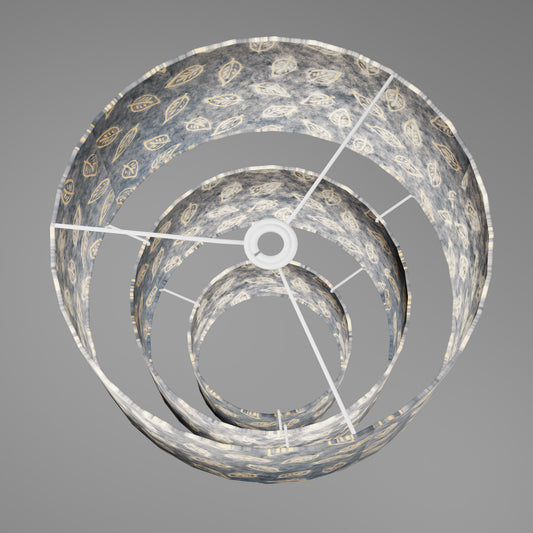 3 Tier Lamp Shade - P31 - Batik Leaf on Blue, 40cm x 20cm, 30cm x 17.5cm & 20cm x 15cm