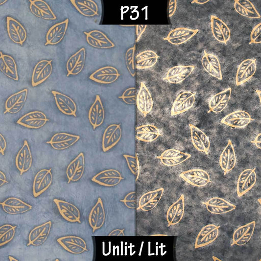 Conical Lamp Shade P31 - Batik Leaf on Blue, 15cm(top) x 30cm(bottom) x 22cm(height)