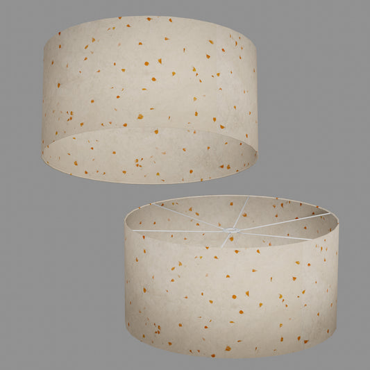 Drum Lamp Shade - P32 - Marigold Petals on Natural Lokta, 60cm(d) x 30cm(h)