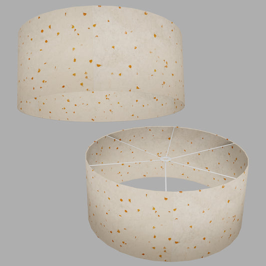 Drum Lamp Shade - P32 - Marigold Petals on Natural Lokta, 70cm(d) x 30cm(h)
