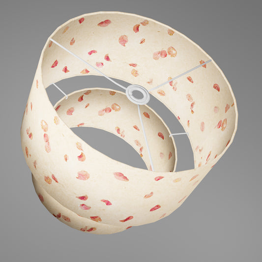 2 Tier Lamp Shade - P33 - Rose Petals on Natural Lokta, 40cm x 20cm & 30cm x 15cm