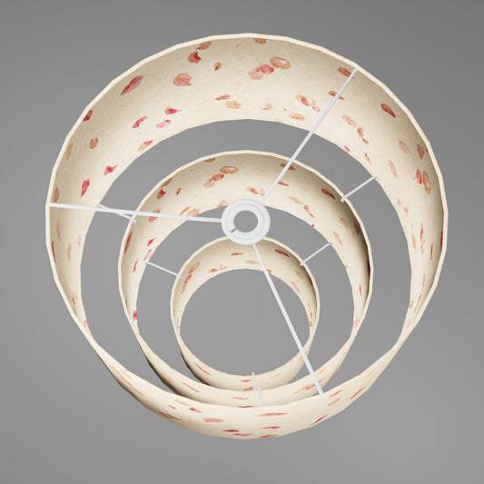 3 Tier Lamp Shade - P33 - Rose Petals on Natural Lokta, 40cm x 20cm, 30cm x 17.5cm & 20cm x 15cm