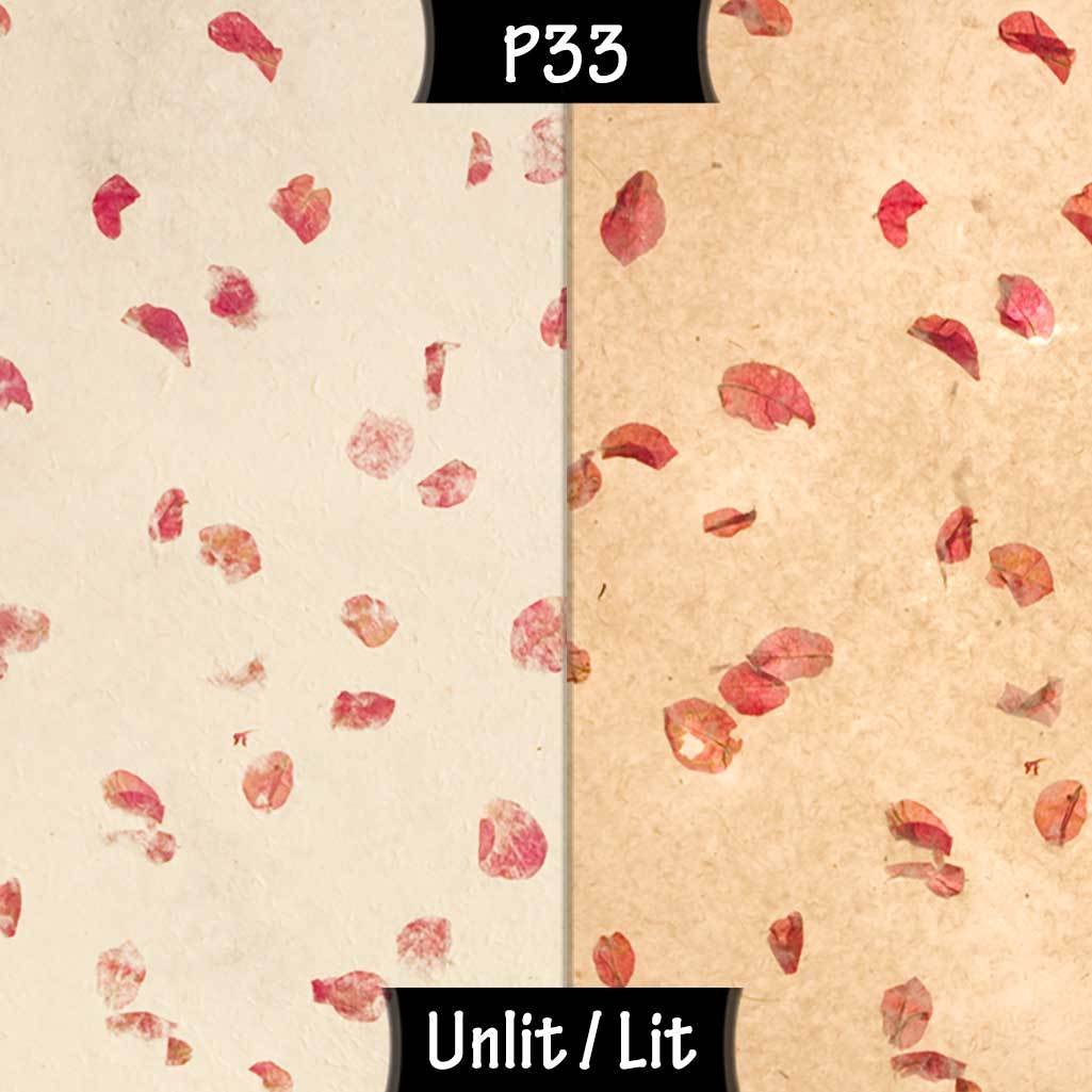 3 Tier Lamp Shade - P33 - Rose Petals on Natural Lokta, 50cm x 20cm, 40cm x 17.5cm & 30cm x 15cm