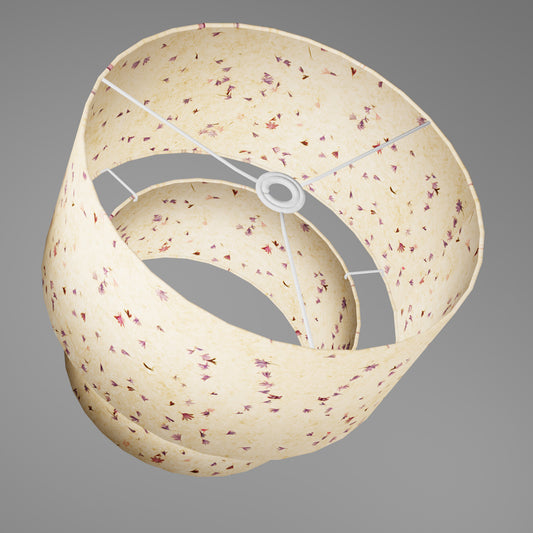 2 Tier Lamp Shade - P34 - Cornflower Petals on Natural Lokta, 40cm x 20cm & 30cm x 15cm