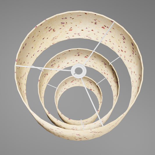 3 Tier Lamp Shade - P34 - Cornflower Petals on Natural Lokta, 40cm x 20cm, 30cm x 17.5cm & 20cm x 15cm