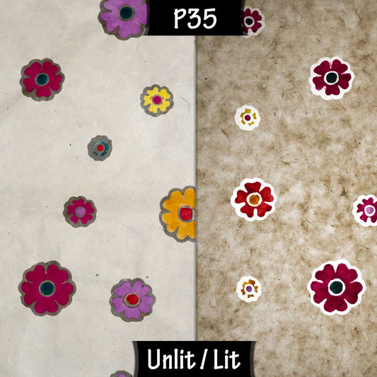 Free Standing Table Lamp Large - P35 ~ Batik Multi Flower on Natural