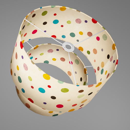 2 Tier Lamp Shade - P39 - Polka Dots on Natural Lokta, 40cm x 20cm & 30cm x 15cm