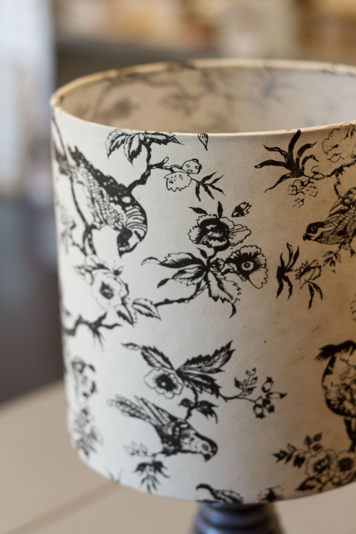 Oak Tripod Floor Lamp - P41 - Oriental Birds