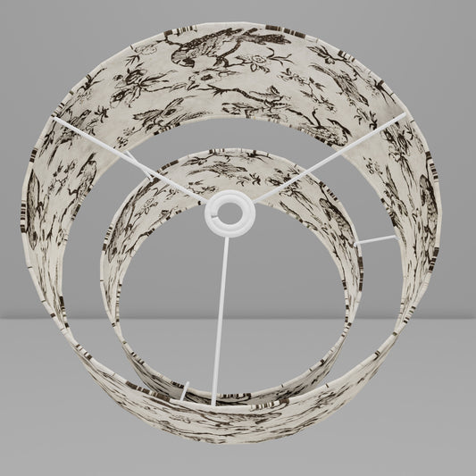 2 Tier Lamp Shade - P41 - Oriental Birds, 40cm x 20cm & 30cm x 15cm